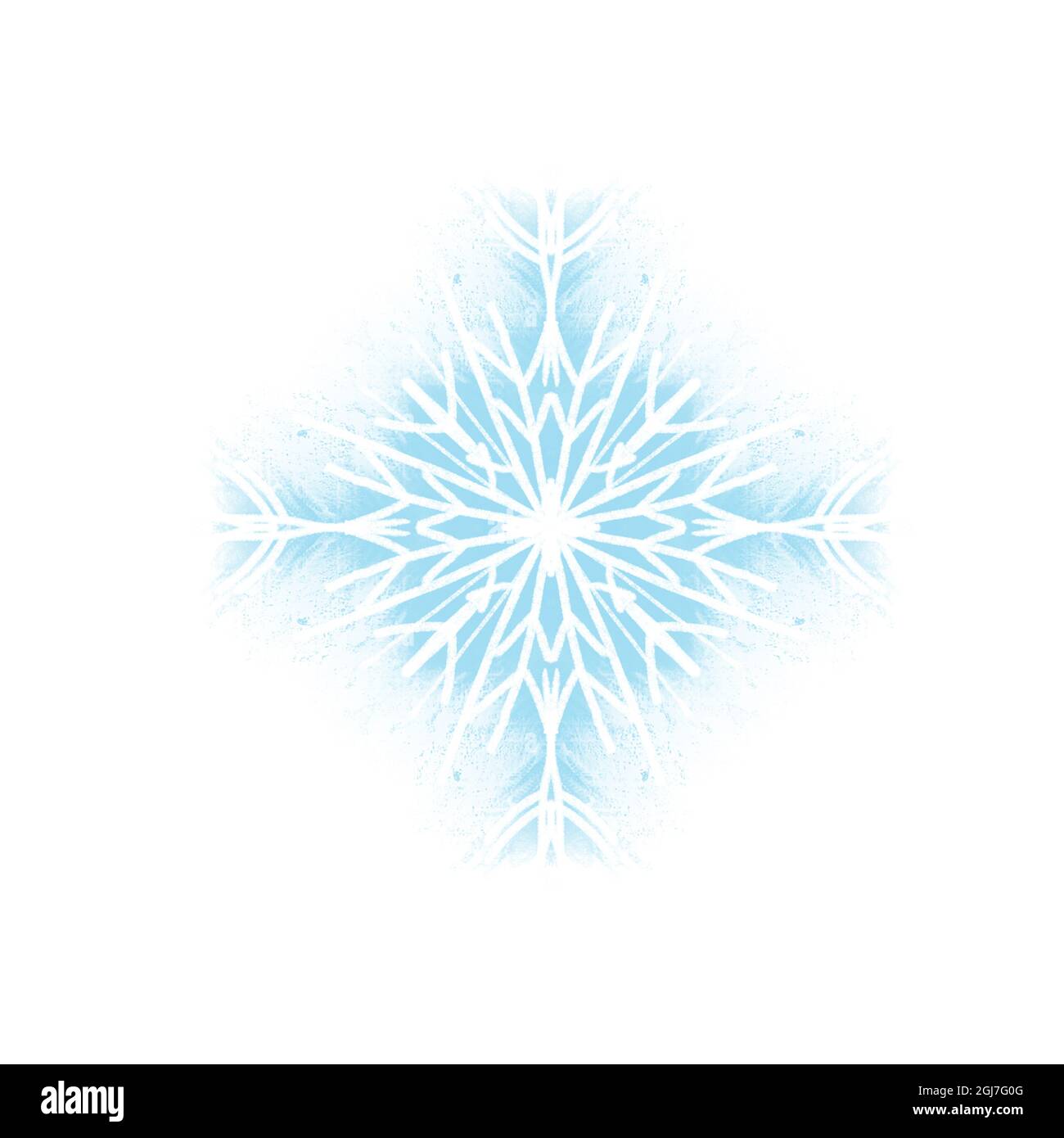 Snowflake illustration in blue color isolated on white Stock Photo - Alamy