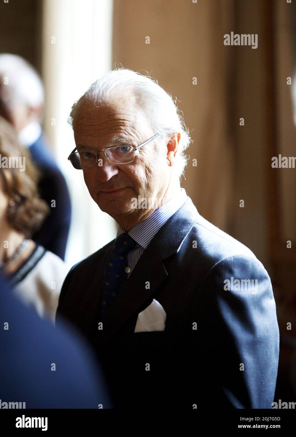 HALMSTAD 20120904. King Carl Gustaf at Halmstad castle , Sweden, September 4, 2012 .The Royals are on a one day visit to the county of Halland. Foto: Anders Andersson/SCANPIX Kod 11091 Stock Photo