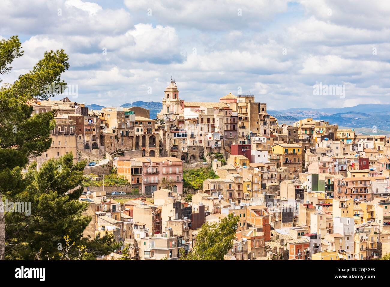 Italy, Sicily, Enna Province, Centuripe. The ancient town of Centuripe in eastern Sicily. The town is pre-Roman, dating back to the 5th century BC. Stock Photo