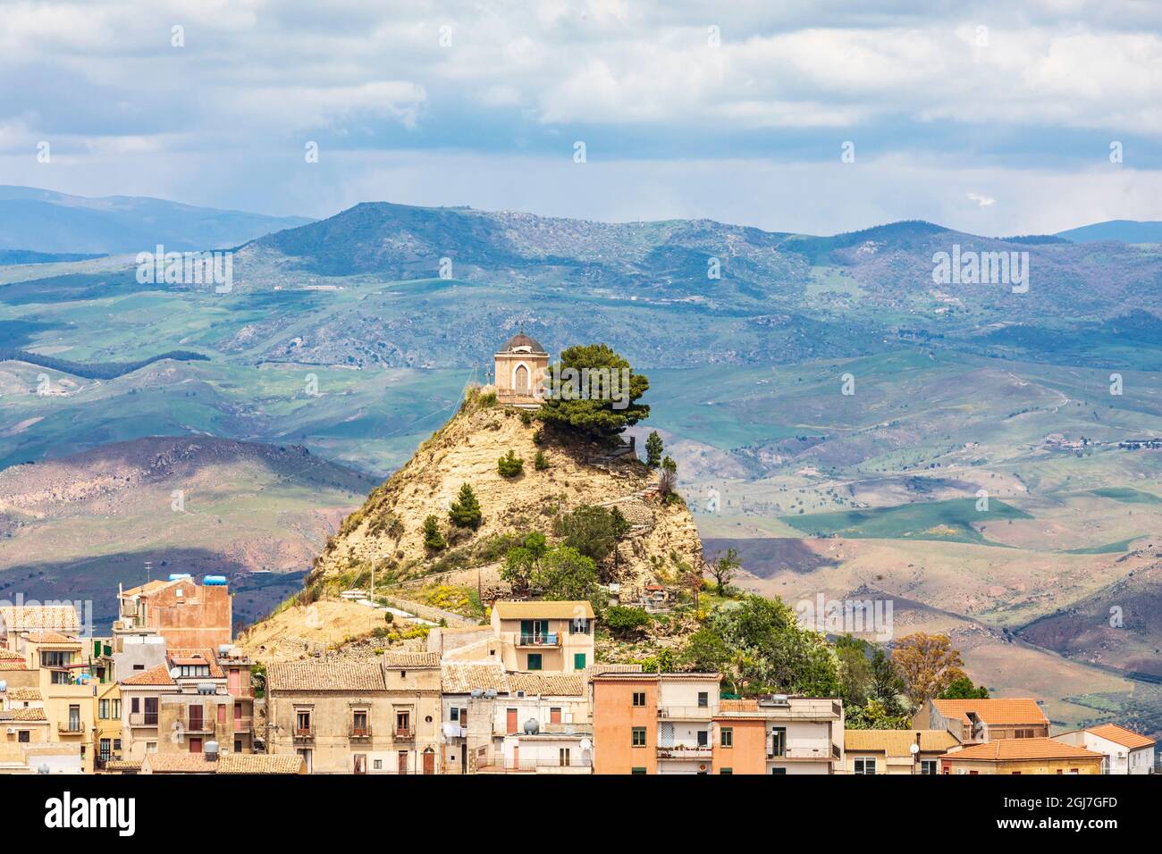 Italy, Sicily, Enna Province, Centuripe. The ancient town of Centuripe in eastern Sicily. The town is pre-Roman, dating back to the 5th century BC. Stock Photo