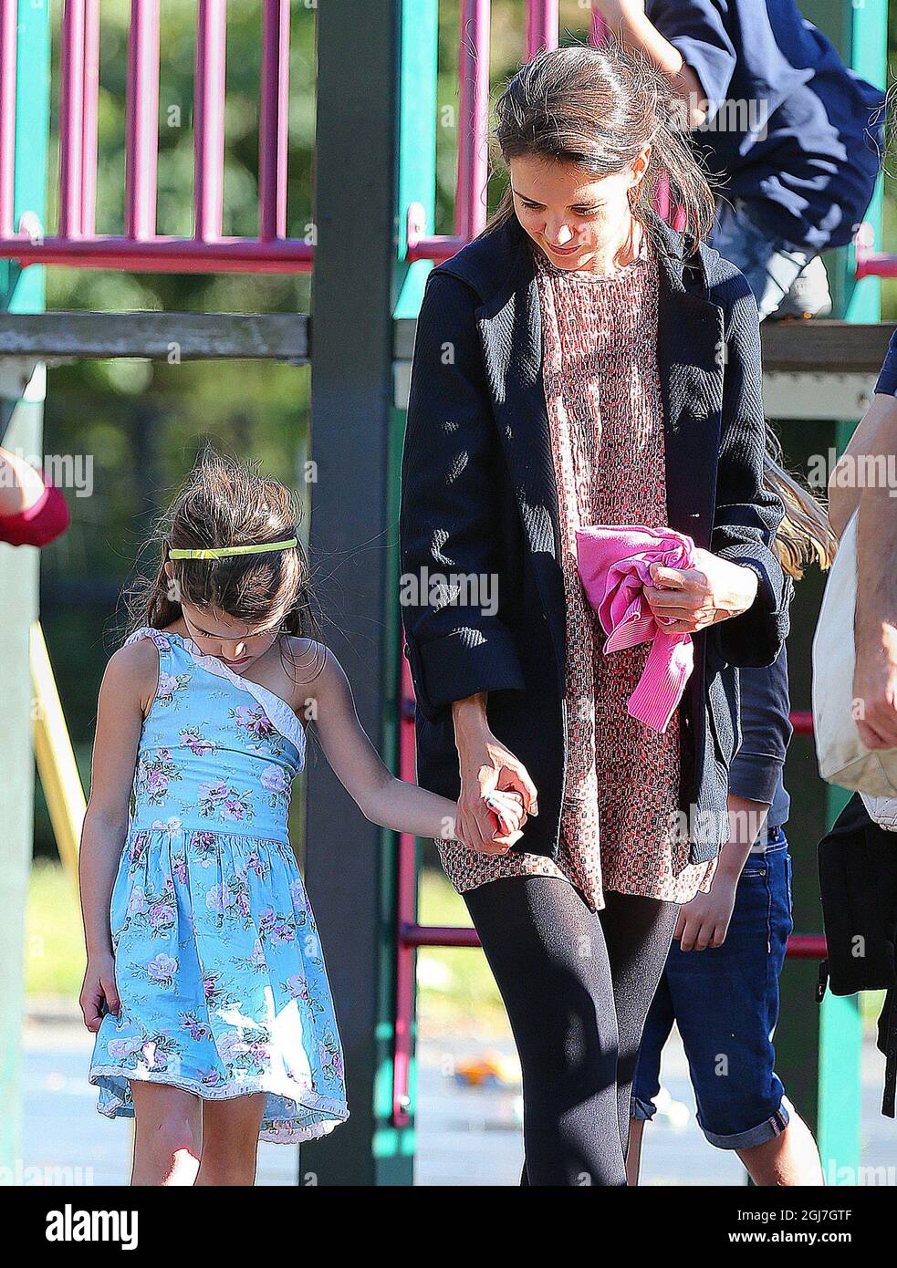 Katie Holmes and Suri Cruise at a Playground in Brooklyn. (NYC Stock