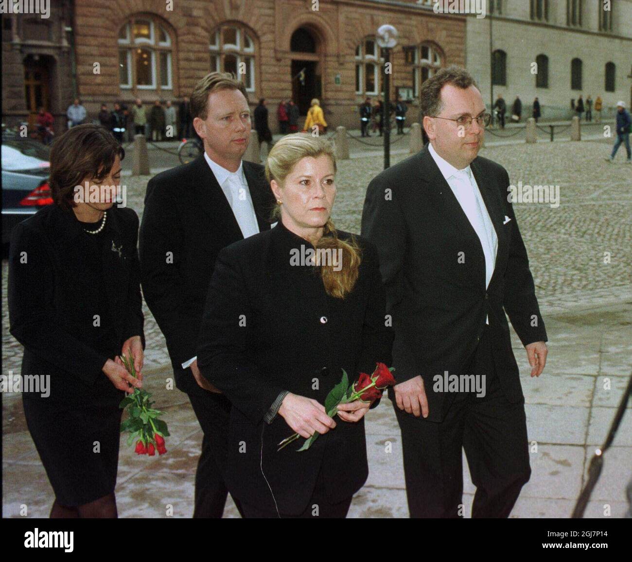 Funeral of Gad Rausing. In the picture his son Jorn Rausing and wife