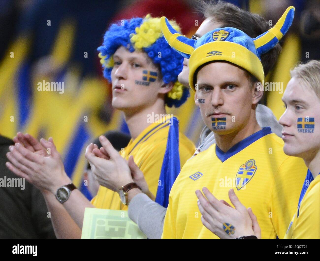 Sweden Fans Swedish fans friends arena hi-res stock photography and images - Alamy