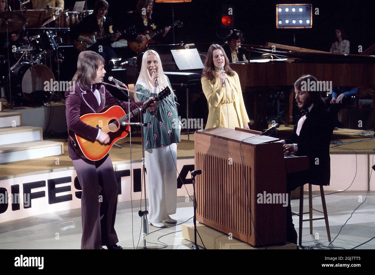 ABBA perform the song Ring Ring Ring (just please give me a call) on  Swedish television Stock Photo - Alamy