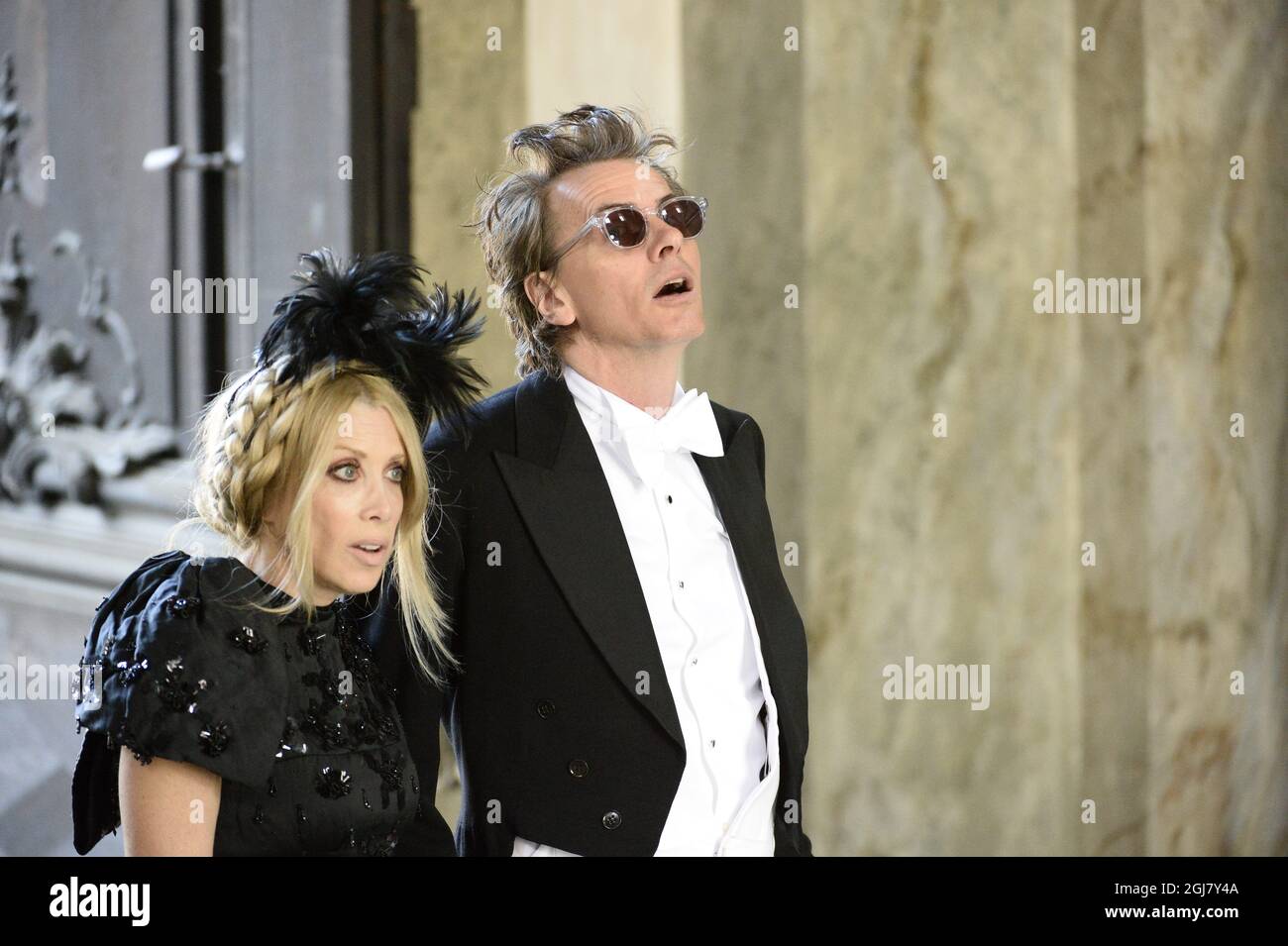 STOCKHOLM 20130608 Gela Nash and John Taylor arrive to the wedding of Princess Madeleine of Sweden and Mr Christopher OÂ’Neill held at the Royal Chapel at the Royal Palace of Stockholm on Saturday June 8, 2013. Photo: Leif R Jansson / SCANPIX / kod 10020  Stock Photo