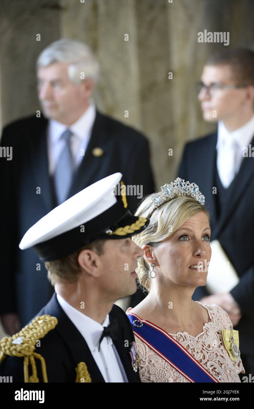 STOCKHOLM 20130608  Prince Edward and Sophie the Countess of Wessex arrive to the wedding of Princess Madeleine of Sweden and Mr Christopher OÂ’Neill held at the Royal Chapel at the Royal Palace of Stockholm on Saturday June 8, 2013.  Foto: Leif R Jansson / SCANPIX / kod 10020 Stock Photo