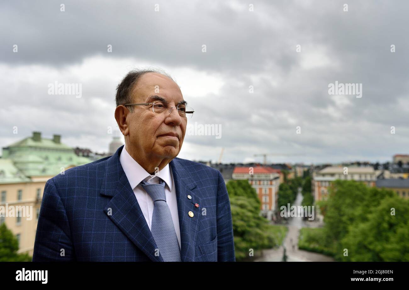 STOCKHOLM 20130614 Dr. Abdulrahman Attar, President, Syrian Arab Red Crescent is seen during his visit to Ulrika Arehed Kagstrom, Secretary General of the Swedish Red Cross, in Stockholm, Sweden, June 14, 2013. Henrik Montgomery / SCANPIX / kod: 10060  Stock Photo