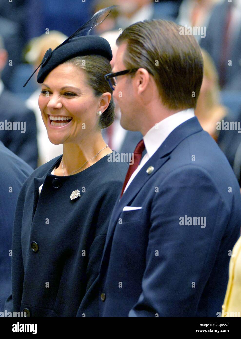 STOCKHOLM 2013-09-17 Crown Princess Victoria and Prince Daniel arrive to the opening of the Parliament in Stockholm, Sweden, September 17, 2013 Foto: Jonas Ekstromer / SCANPIX / Kod 10030  Stock Photo