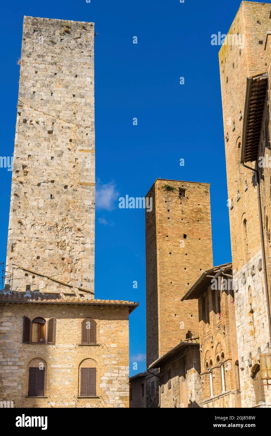 Medieval stone Towers, San Gimignano, Tuscany, Italy. Stock Photo