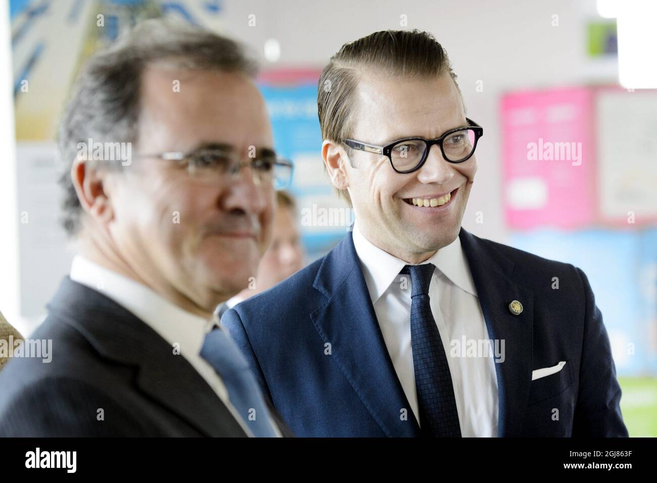 LUND 2013-10-03 Prince Daniel is seen during a visit to Ideon Gateway in Lund, Sweden, October 3, 2013. The Crown Princess couple accompanied Portugal's President Anibal Cavaco Silva and his wife Maria get an insight into how to build a brand new district for world-leading research and innovation. The President of Portugal is on a State visit to Sweden. Foto: Ludvig Thunman / TT / Kod 10600  Stock Photo