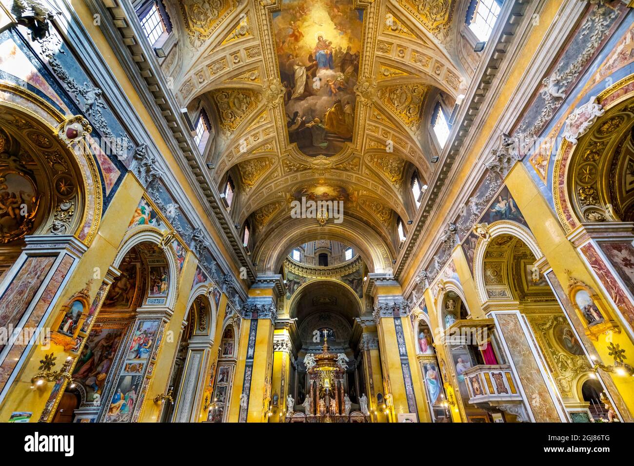 Altar Arches frescoes, Basilica Santa Maria in Traspontina Church, Rome ...