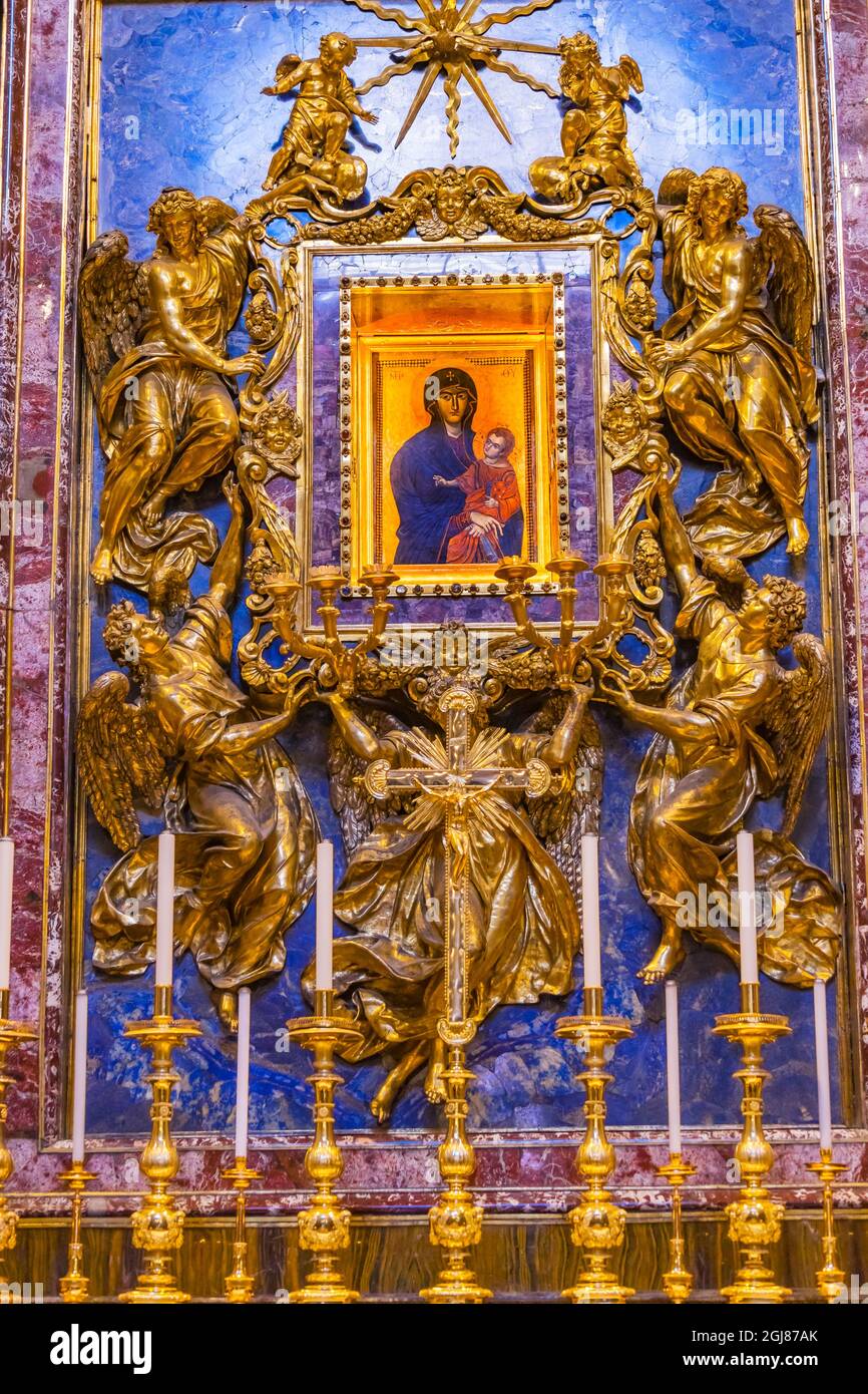 Salus Populi Romani or Protectress Roman People Icon Santa Maria Maggiore, Rome, Italy. Built