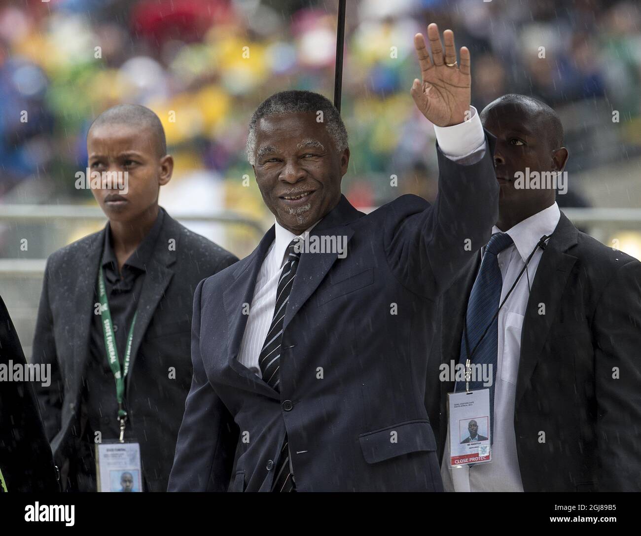 JOHANNESBURG 2013-12-10 Former President of South Africa Thabo Mbeki during the memorial for the former President Nelson Mandela at the FNB stadium in Johannesburg, South Africa, December 10, 2013. Foto Jonas Ekstromer / TT / kod 10030  Stock Photo