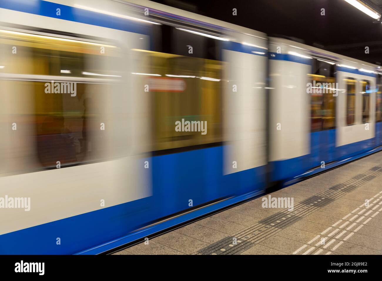 Europe, Netherlands, Amsterdam. Subway train in motion. Credit as: Wendy Kaveney / Jaynes Gallery / DanitaDelimont.com Stock Photo