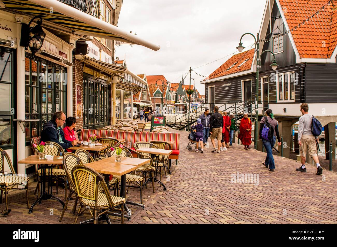 Street scene Volendam, Holland, Netherlands. Stock Photo