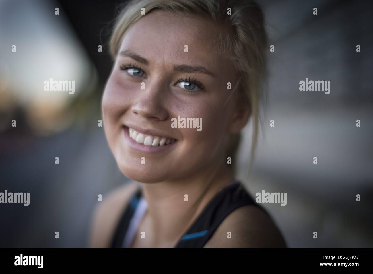 STOCKHOLM 2014-09-08 fotodate 2014-09-02 Bianca Salming is seen during her  decathlon practice with mon Katarina Pettersson and trainer Vlad Petrovic  in Stockholm. Sweden, September 8, 2014. Bianca is daughter of Borje Salming