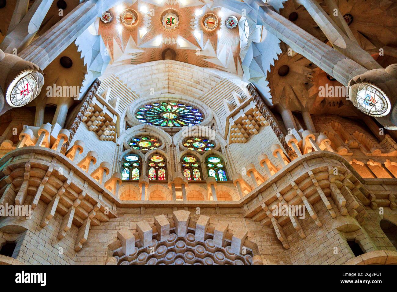 Spain, Barcelona. Sagrada Familia interior Stock Photo - Alamy