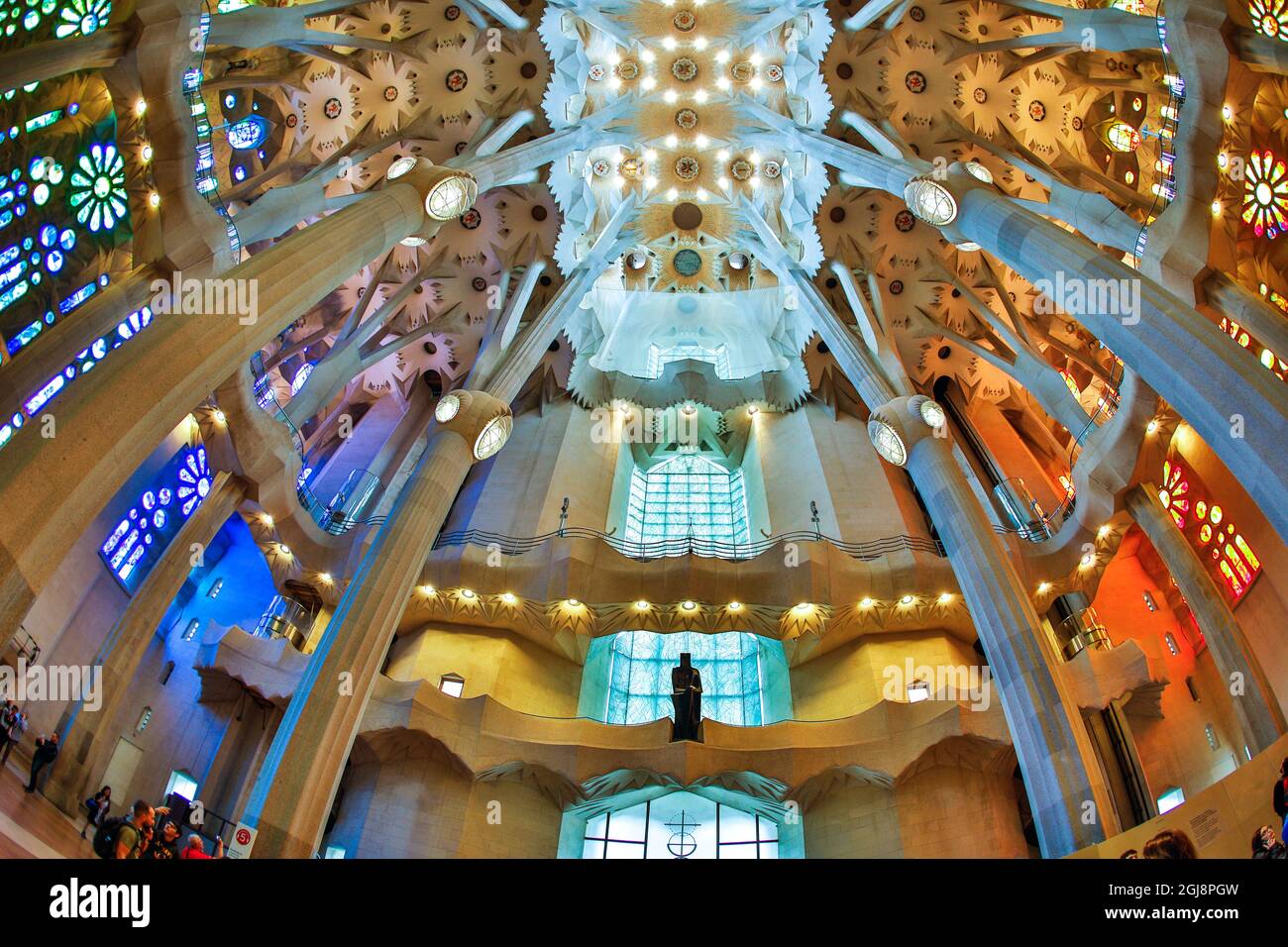 Spain, Barcelona. Sagrada Familia interior Stock Photo - Alamy