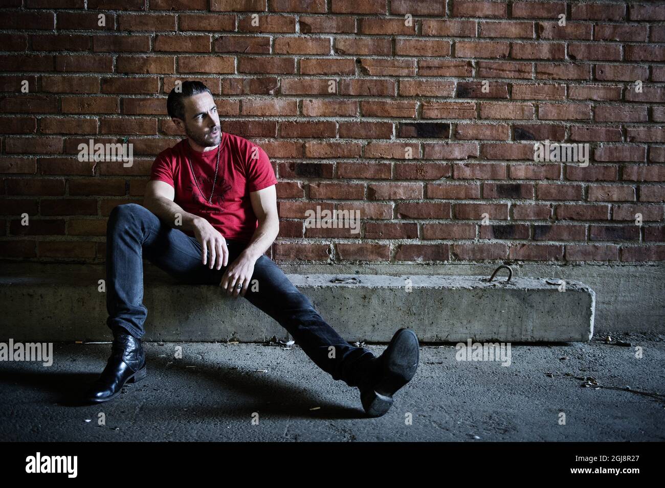STOCKHOLM 2014-08-21* For your Files* Swedish actor Ola Rapace is seen  pocsing for the photographer in Stockholm, Sweden, August 21, 2014. Foto:  Anna-Karin Nilsson EXP  TT  kod 7141 ** OUT SWEDEN OUT** Stock Photo -  Alamy