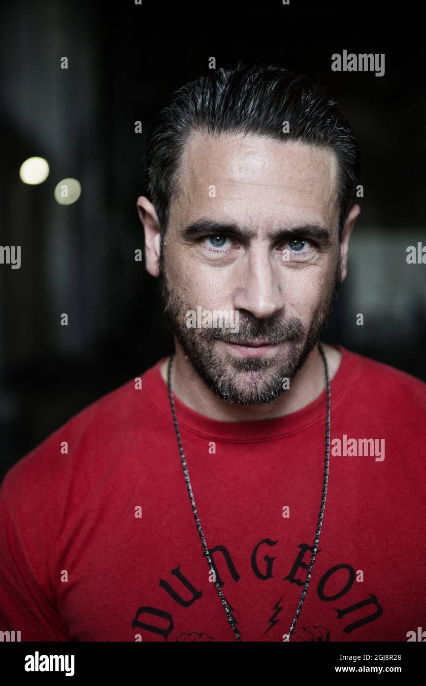 STOCKHOLM 2014-08-21* For your Files* Swedish actor Ola Rapace is seen  pocsing for the photographer in Stockholm, Sweden, August 21, 2014. Foto:  Anna-Karin Nilsson EXP  TT  kod 7141 ** OUT SWEDEN OUT** Stock Photo -  Alamy