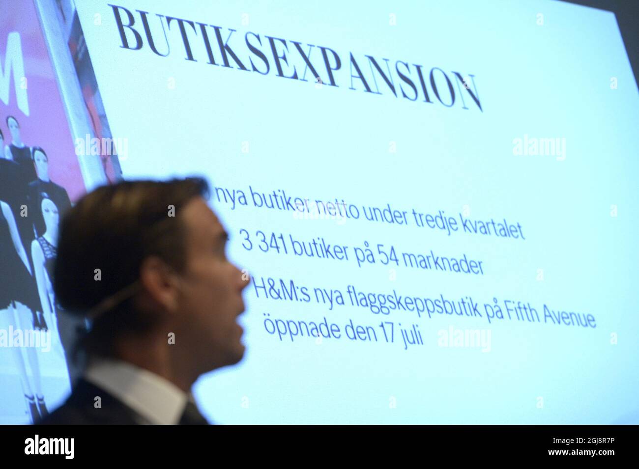 STOCKHOLM 20140925 Karl-Johan Persson CEO of H&M is seen during his  presentation of the companyÂ's third quarter financial report during a  press conference at the H&M head office in Stockholm, Sweden, September