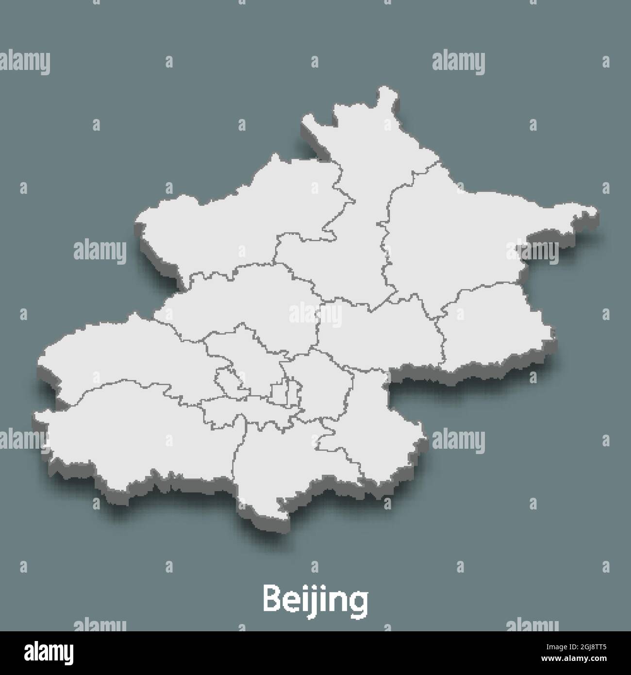 3d isometric map of Beijing is a city of China, vector illustration ...