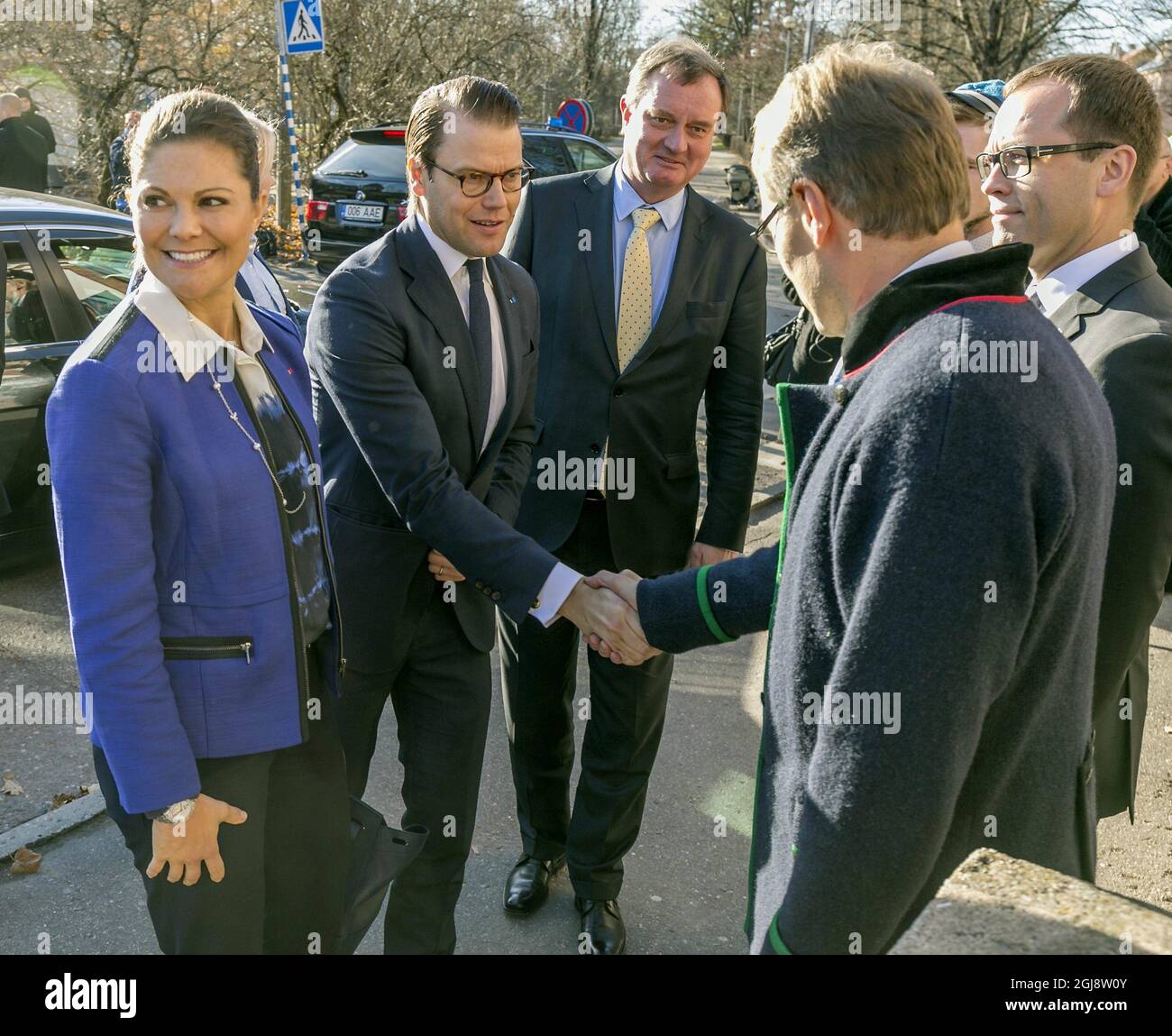 Tartu 2014-10-29 Crown Princess Victoria and Prince Daniel of Sweden are welcomed to a lunch hosted by Estonian Natioanl museum and Estonian Student's Society in Tartu the second day of their official visit to Estonia October 29, 2014. Foto Karli Saul/ SCANPIX BALTICS / TT / kod 20985 ref:  Stock Photo