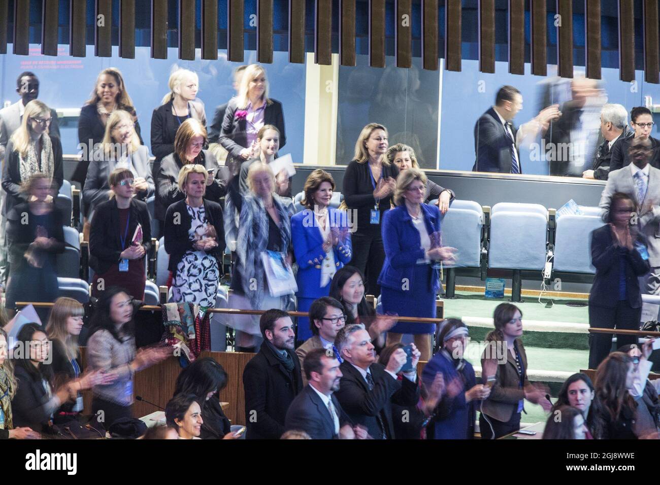 2014-04-20 fn new york-us laleh, bjorn ulvaeus, stefan lofven, drottning  silvia besoker fn under en konsert i sammband med fnÂ´s barnkonvention  byline:axel oberg/expressen foto:axel oberg Stock Photo - Alamy