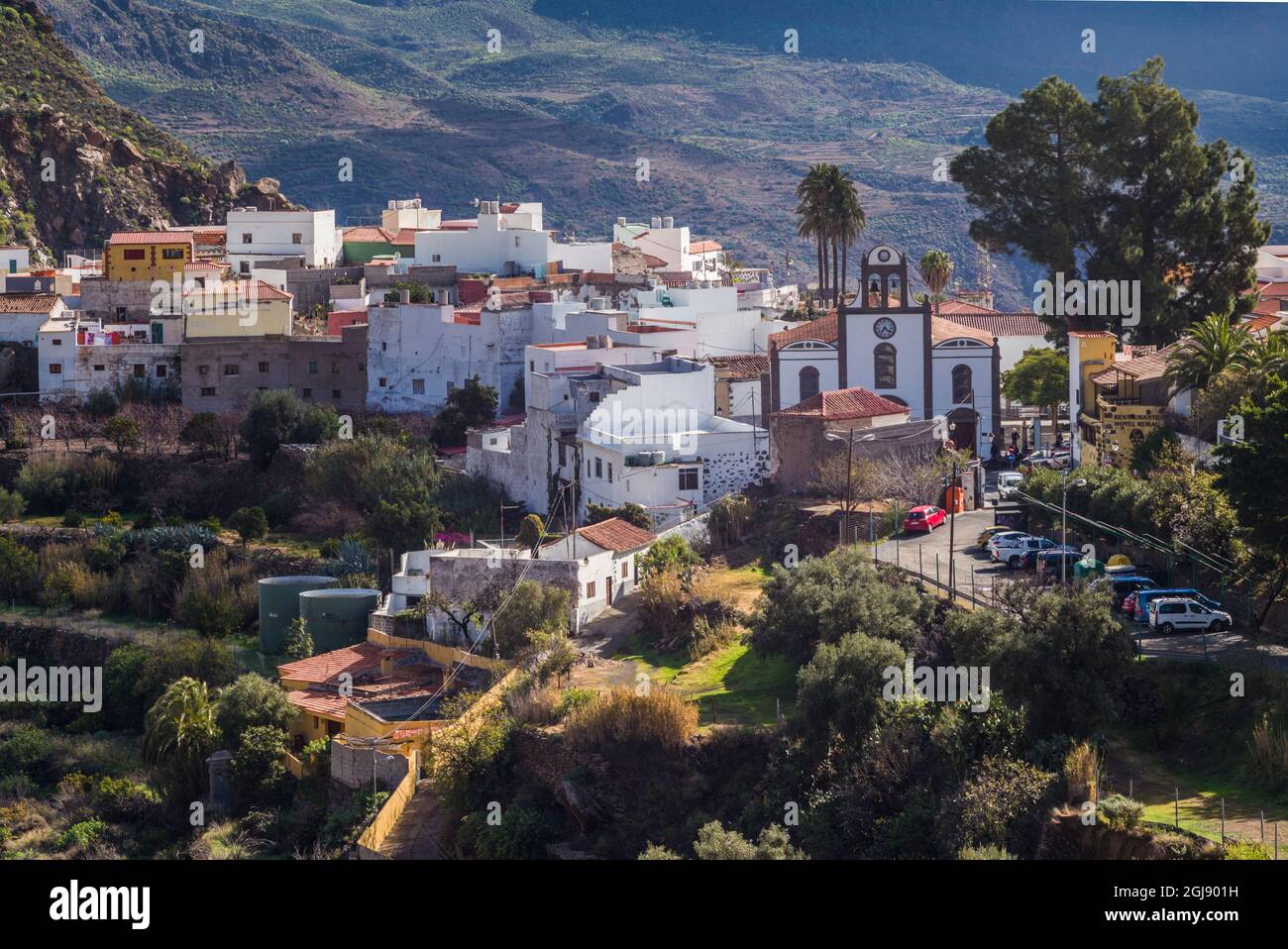 Spain, Canary Islands, Gran Canaria Island, San Bartolome de Tirajana, high  angle view of town Stock Photo - Alamy