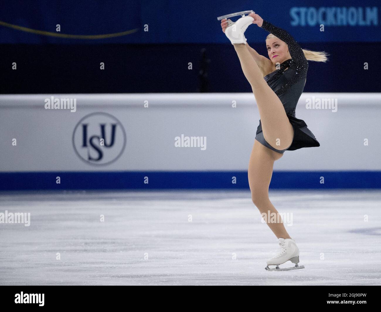 STOCKHOLM 20150129 Kiira Korpi of Germany is seen during the ladyÂ´s short program at the European Figure Skating Championships in Stockholm, Sweden, January 29, 2014. Foto: Jessica Gow / TT / Kod 10070 Stock Photo