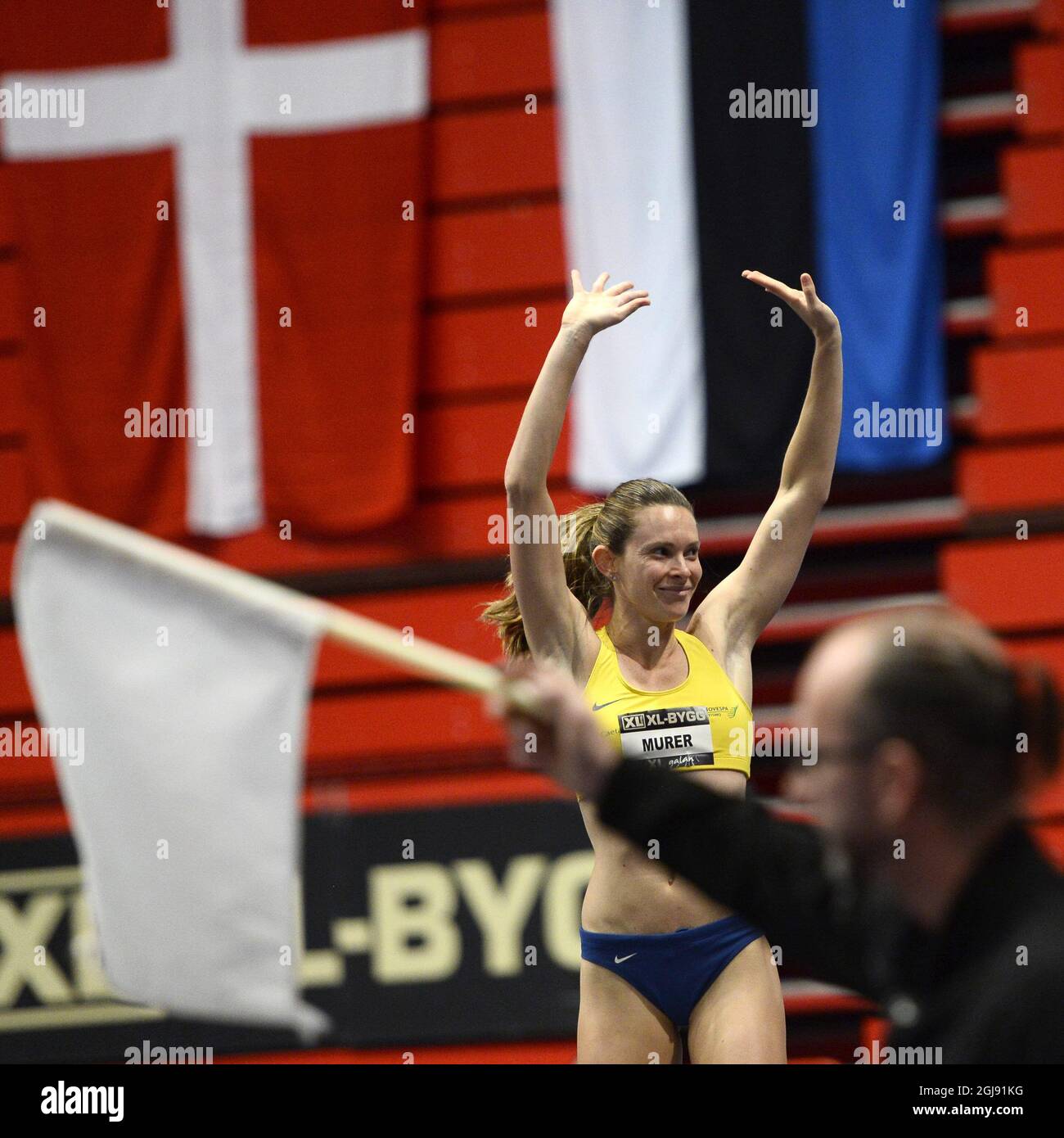 Athletics - Aviva Grand Prix - National Indoor Arena. Fabiana Murer  (Brazil), winner of the Women's Pole Vault Stock Photo - Alamy