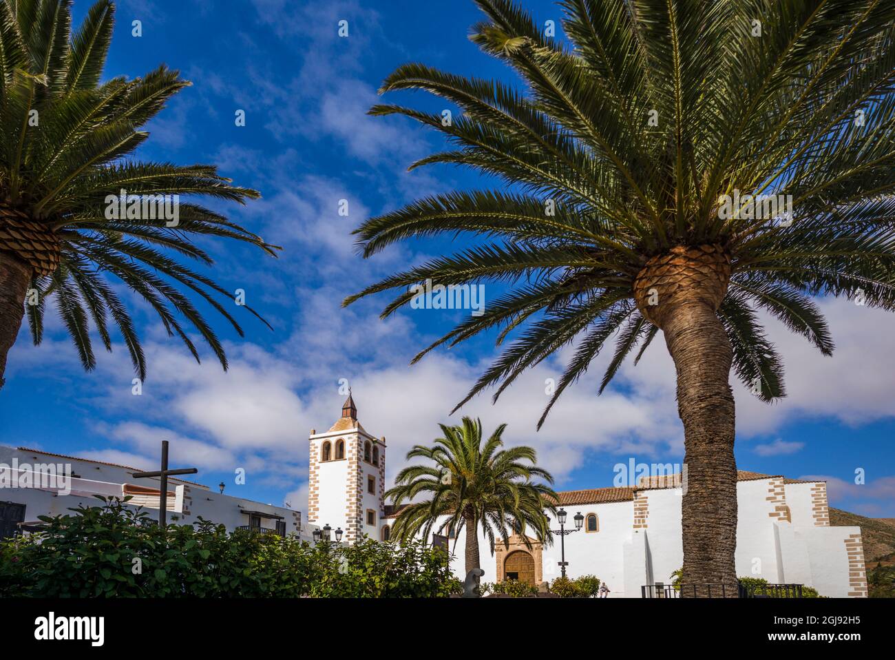 Spain, Canary Islands, Fuerteventura Island, Betancuria, Iglesia de Santa Maria church, exterior Stock Photo