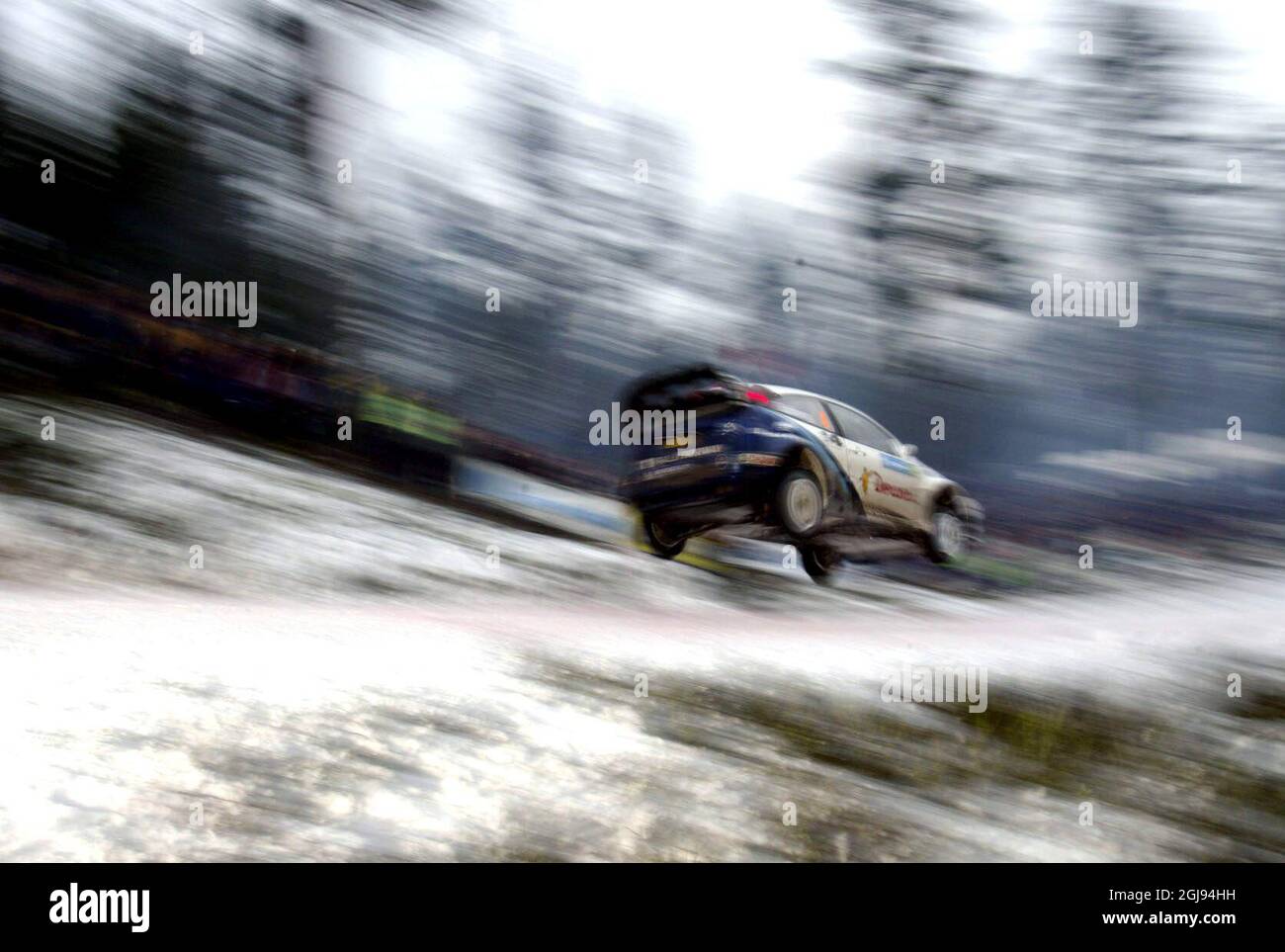 Norwegian Ford Cocus WRC pilot Henning Solberg is in 7th place after the special stages on Day 2. Stock Photo
