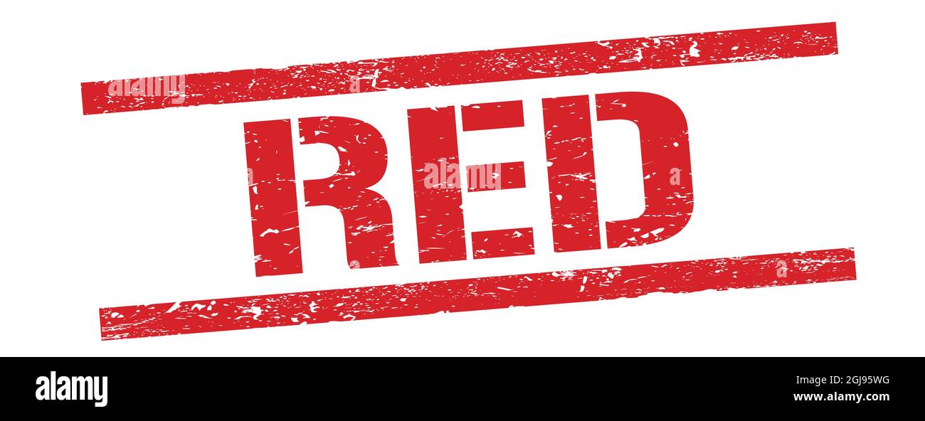 RED text on red grungy rectangle stamp sign Stock Photo - Alamy