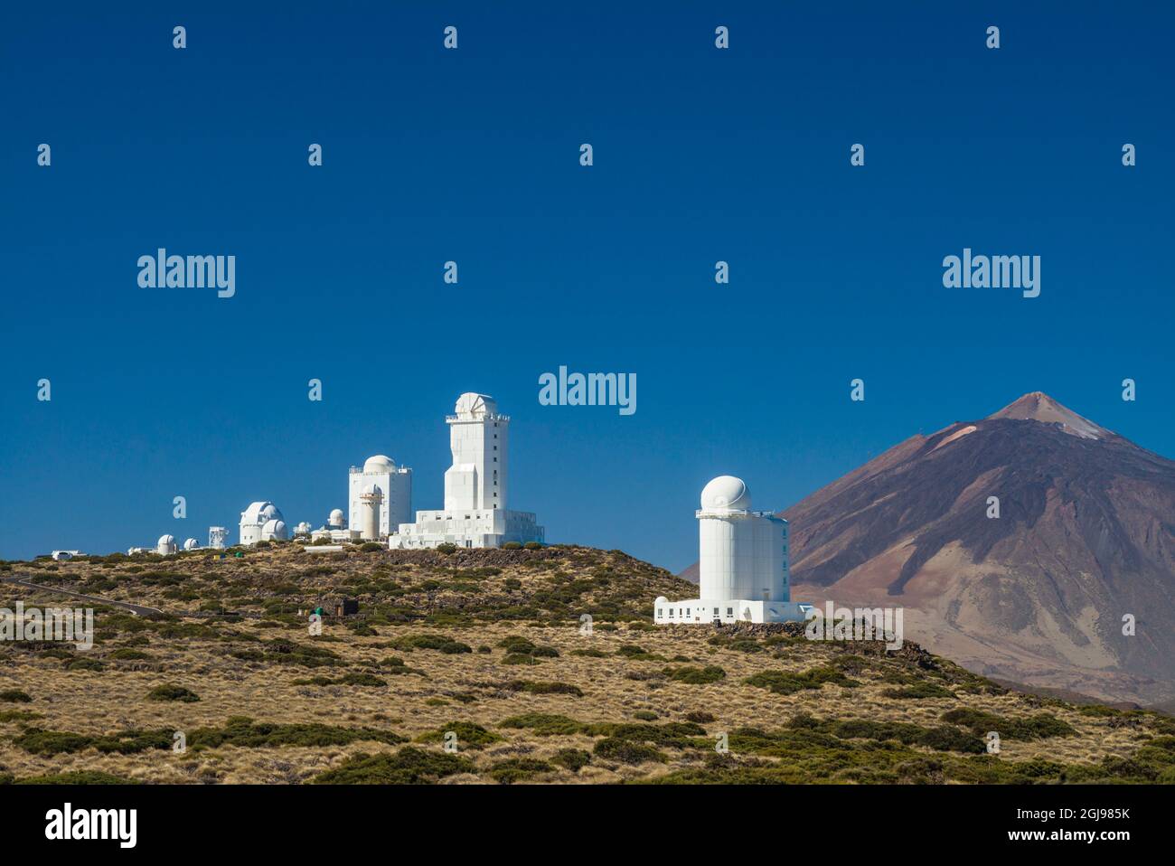 Spain, Canary Islands, Tenerife Island, El Teide Mountain, Observatorio del Teide, astronomical observatory, morning Stock Photo