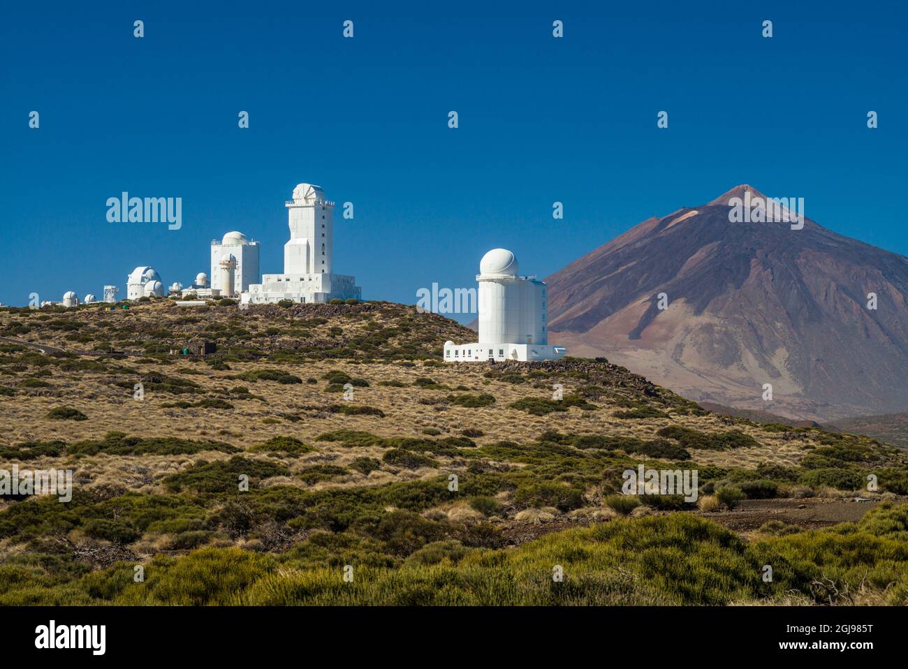 Spain, Canary Islands, Tenerife Island, El Teide Mountain, Observatorio del Teide, astronomical observatory, morning Stock Photo