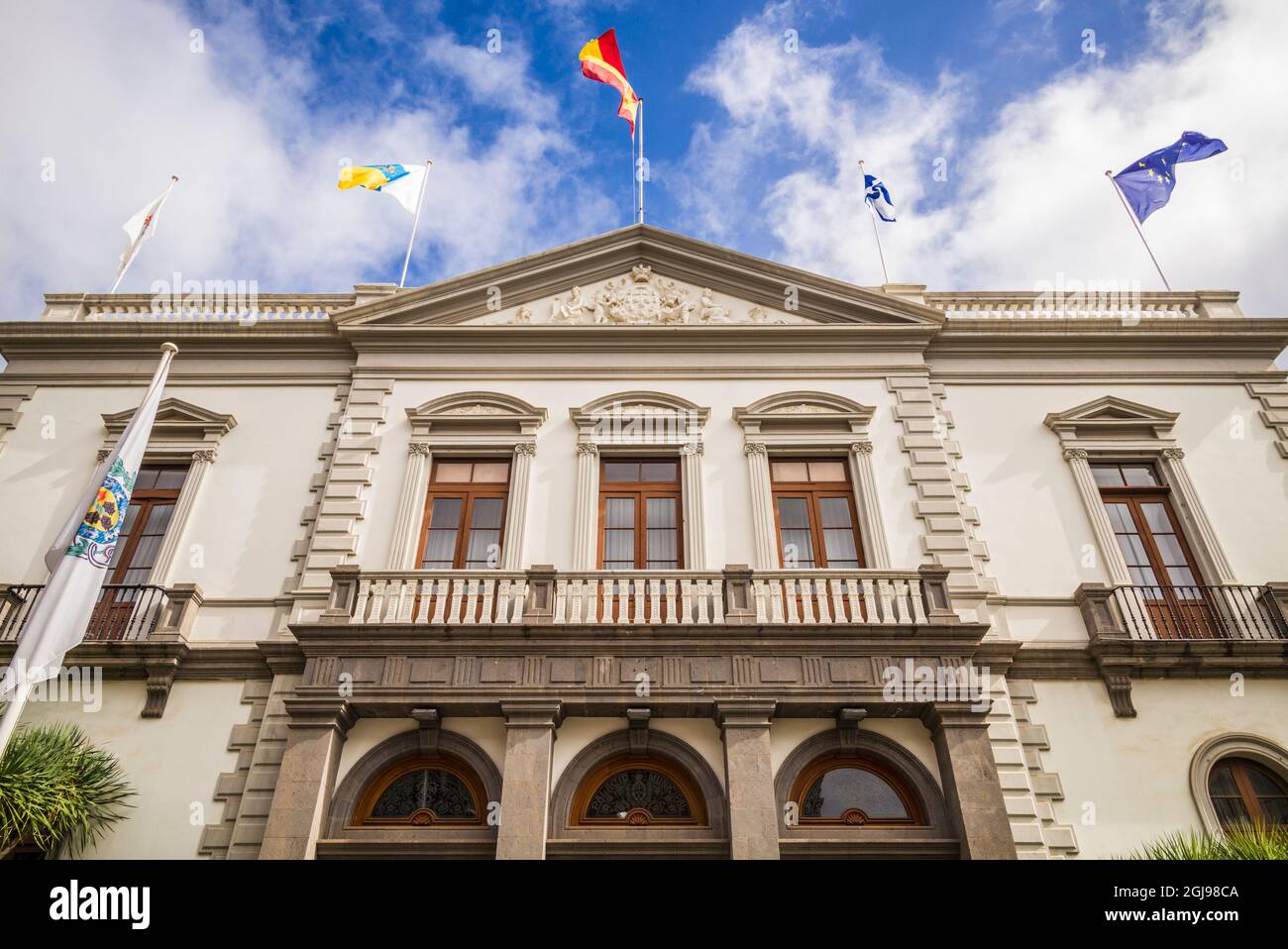 Spain, Canary Islands, Tenerife Island, Santa Cruz de Tenerife, Palacio de la Capitania General de Canarias, Canary Islands Military Headquarters Stock Photo