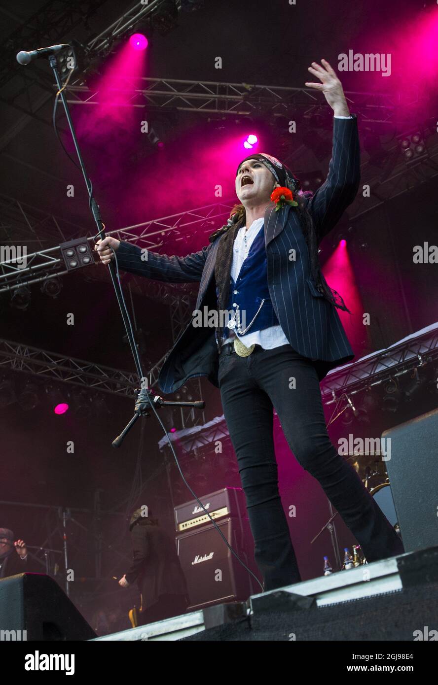 NORJE 20150603 Singer Spike of the English rockgroup 'Quireboys' performs during the 'Sweden Rock Festival' near Solvesborg, South Sweden, June 3, 2015. Foto: Claudio Bresciani / TT / Kod 10090  Stock Photo