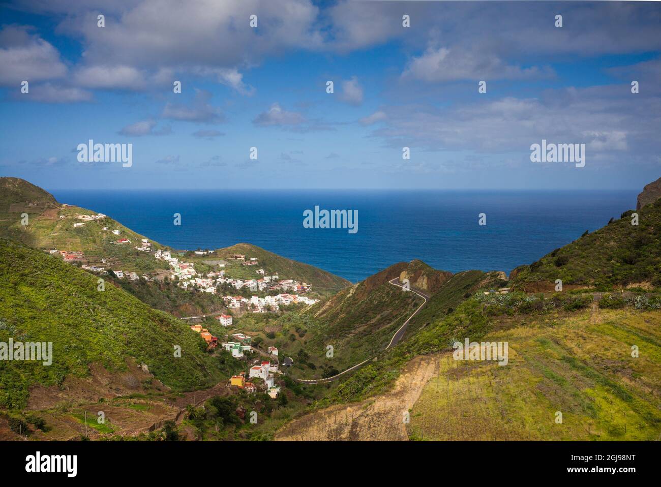 Spain, Canary Islands, Tenerife Island, Taganana, elevated view of ...