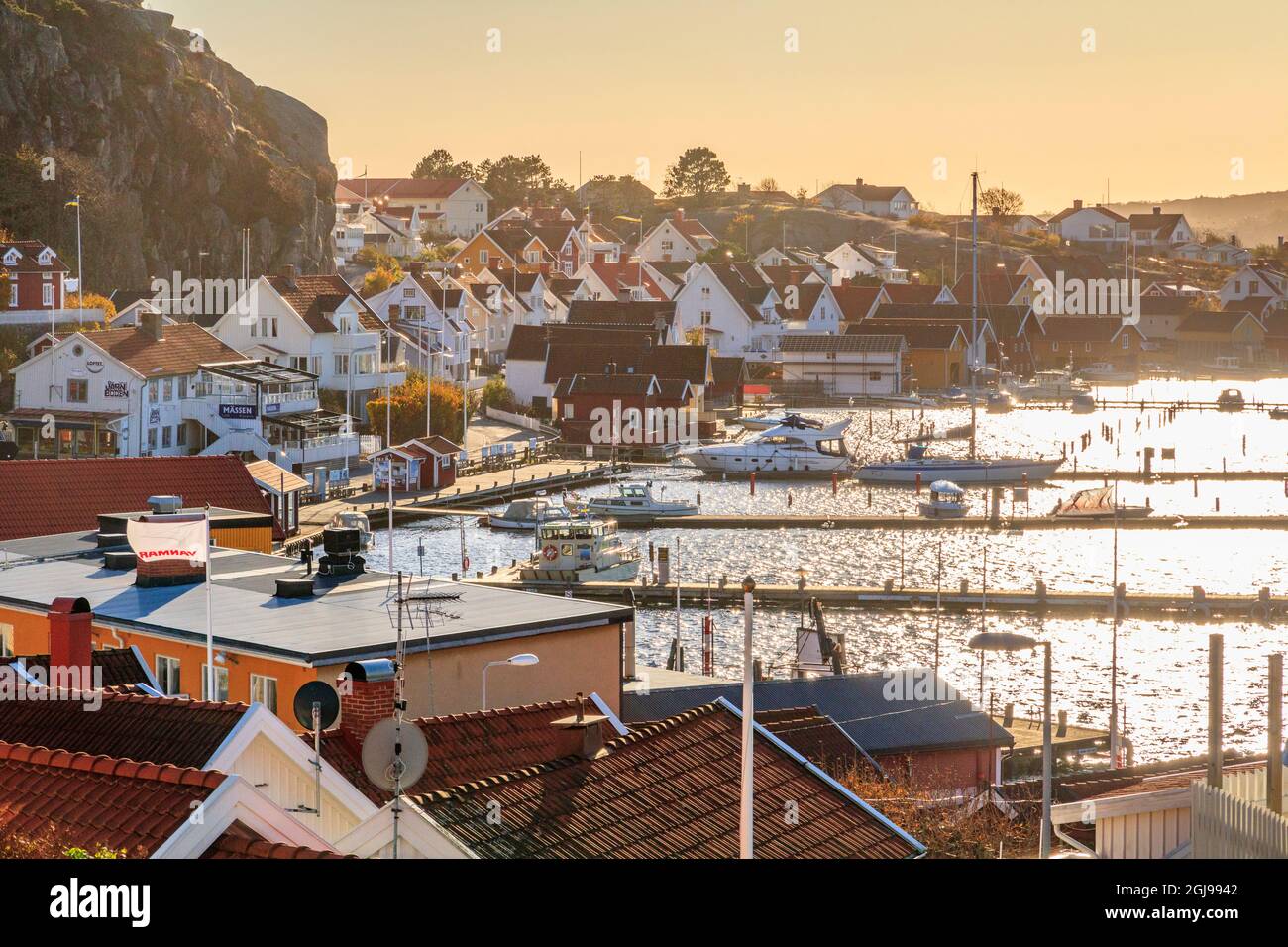 Sweden, Vastra Gotaland County, Tanum municipality, Fjallbacka. Summer tourist resort with maritime history. Stock Photo