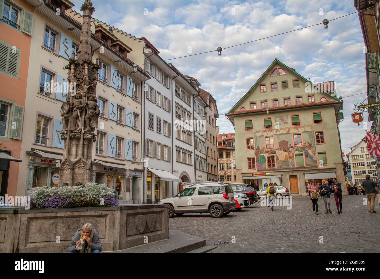 Town square in Lucerne, Switzerland Stock Photo Alamy