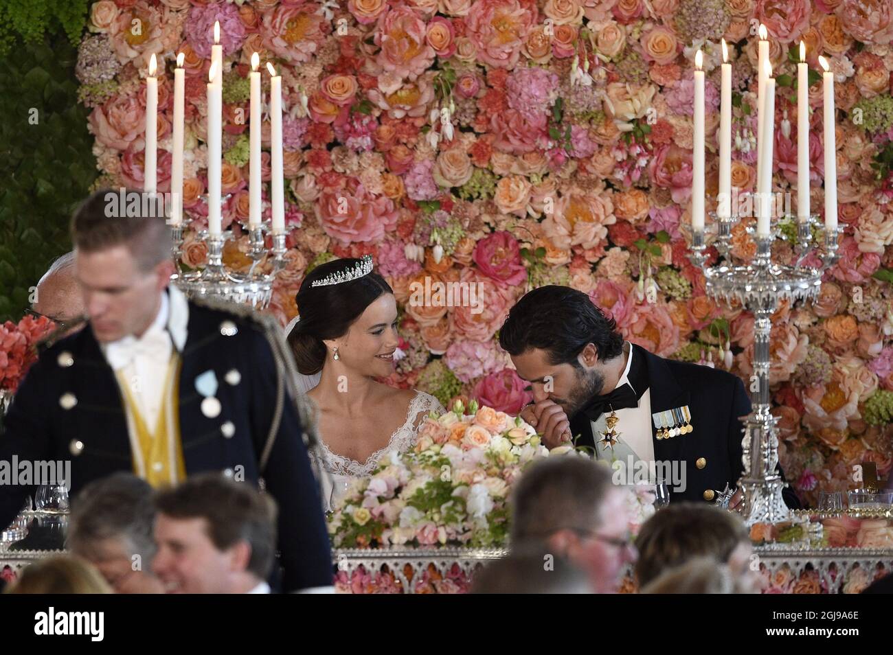 EXCLUSIVE - Princess Sofia and Prince Carl Philip are seen during the  wedding dinner in the Royal Palace in Stockholm after the wedding of Prince  Carl Philip and Princess Sofia in the, image size:1300x954