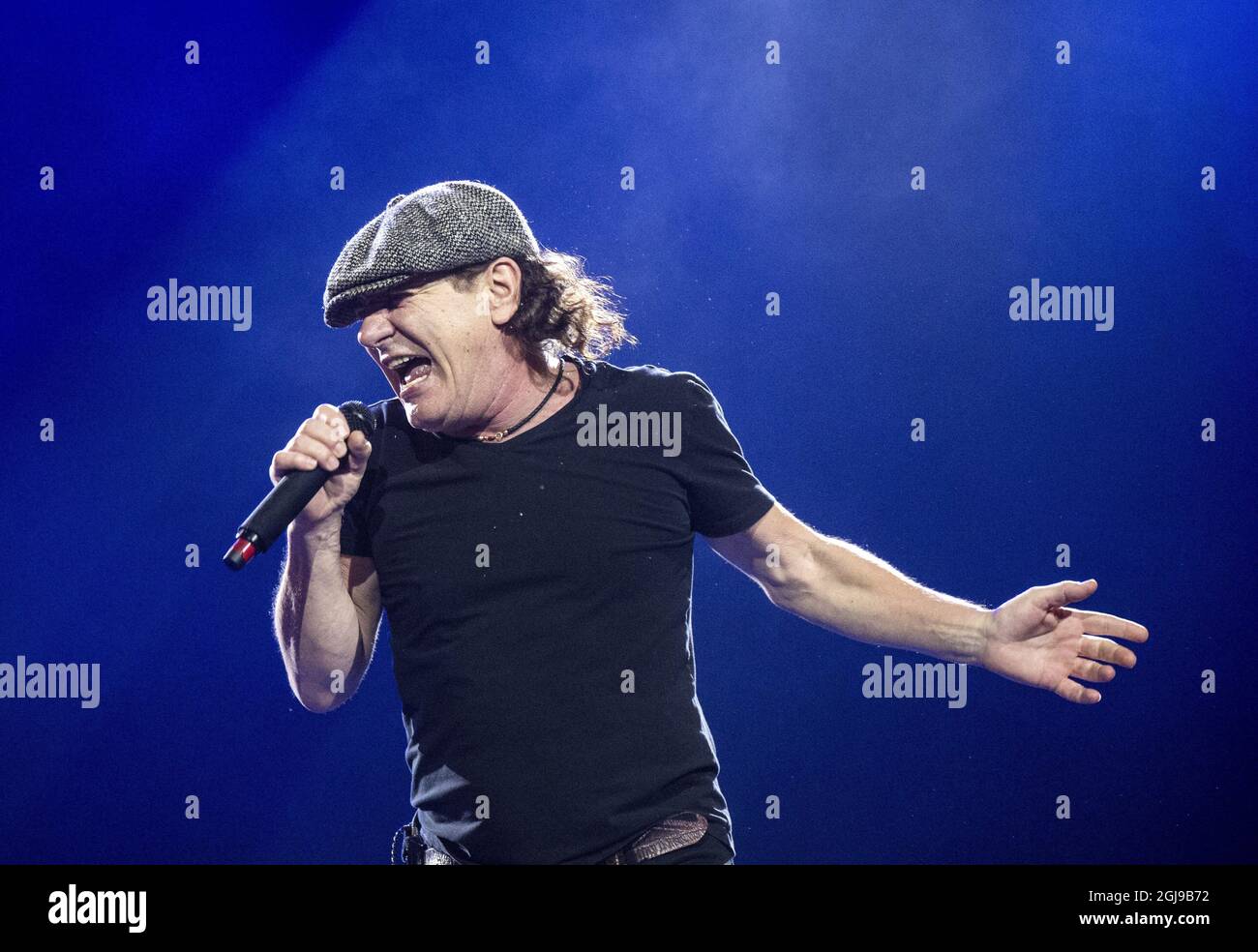 STOCKHOLM 2015-07-19 AC/DC:s Brian Johnson during the bands performance at Friends arena in Solna, Stockholm this sunday. Foto: Christine Olsson / TT / Kod 10430  Stock Photo