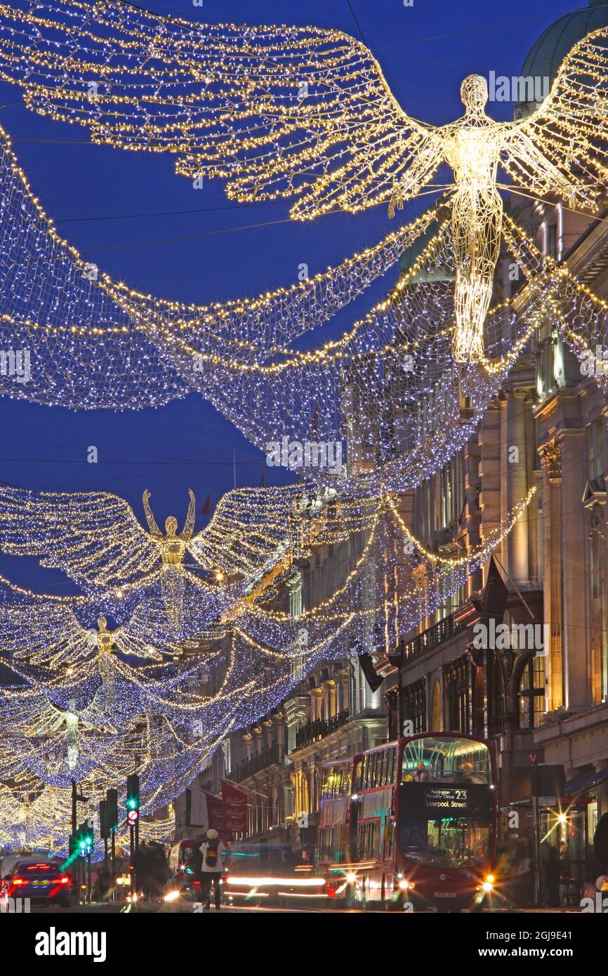 Christmas lights, London, England Stock Photo Alamy