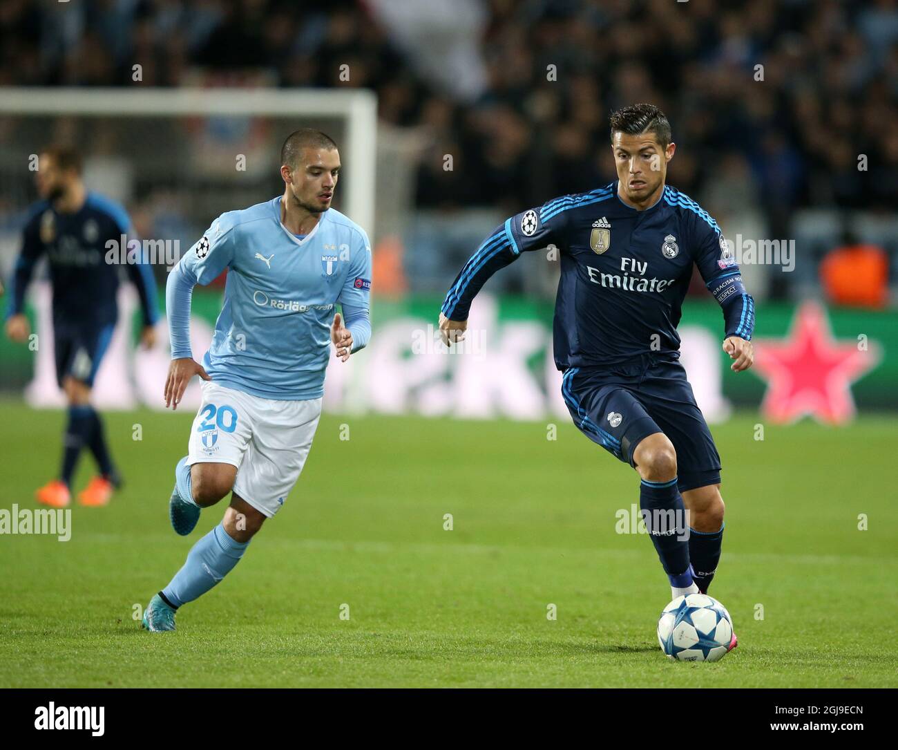 Rodic Malmo FF's Vladimir Rodic against Real Madrid's Cristiano Ronaldo ...
