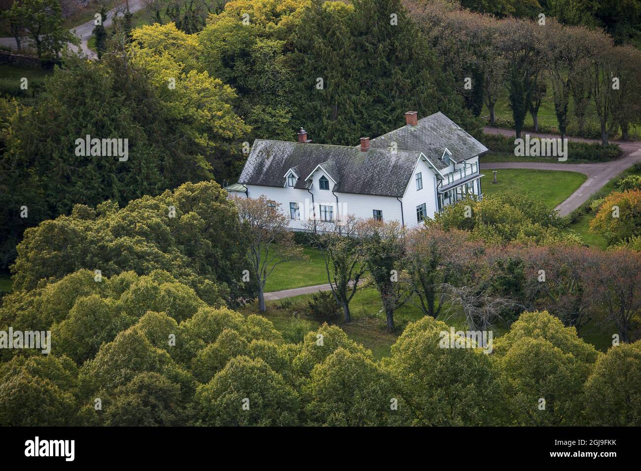 KALMAR. 2015-10-07 An aerial view of the 'Kavaljershuset' (The Cavallier House) near the Solliden Palace in Oland, Sweden, October 7, 2015. Foto:Suvad Mrkonjic / TT / kod 11408  Stock Photo