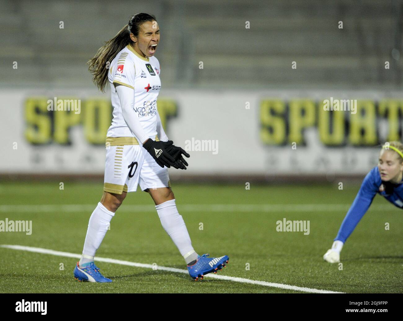 Malmo Rosengards Marta Reacts After Her 5 0 Goal In The Women S Champions League First Round 2nd Match Fc Rosengard Vs Pk 35 Vanda At The Malmo Idrottsplats Stadium In Malmo Sweden October Malmo Rosengards Marta Reacts After Her 5 0 Goal In The Women S Champions League First Round 2nd Match Fc Rosengard Vs Pk 35 Vanda At The Malmo Idrottsplats Stadium In Malmo Sweden October