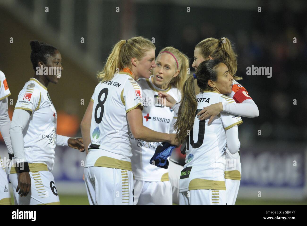 Malmo Rosengards Kirsten Van De Ven 8 Cheer With Teammates After Her 2 0 Goal In The Women S Champions League First Round 2nd Match Fc Rosengard Vs Pk 35 Vanda At The Malmo Malmo Rosengards Kirsten Van De Ven 8 Cheer With Teammates After Her 2 0 Goal In The Women S Champions League First Round 2nd Match Fc Rosengard Vs Pk 35 Vanda At The Malmo