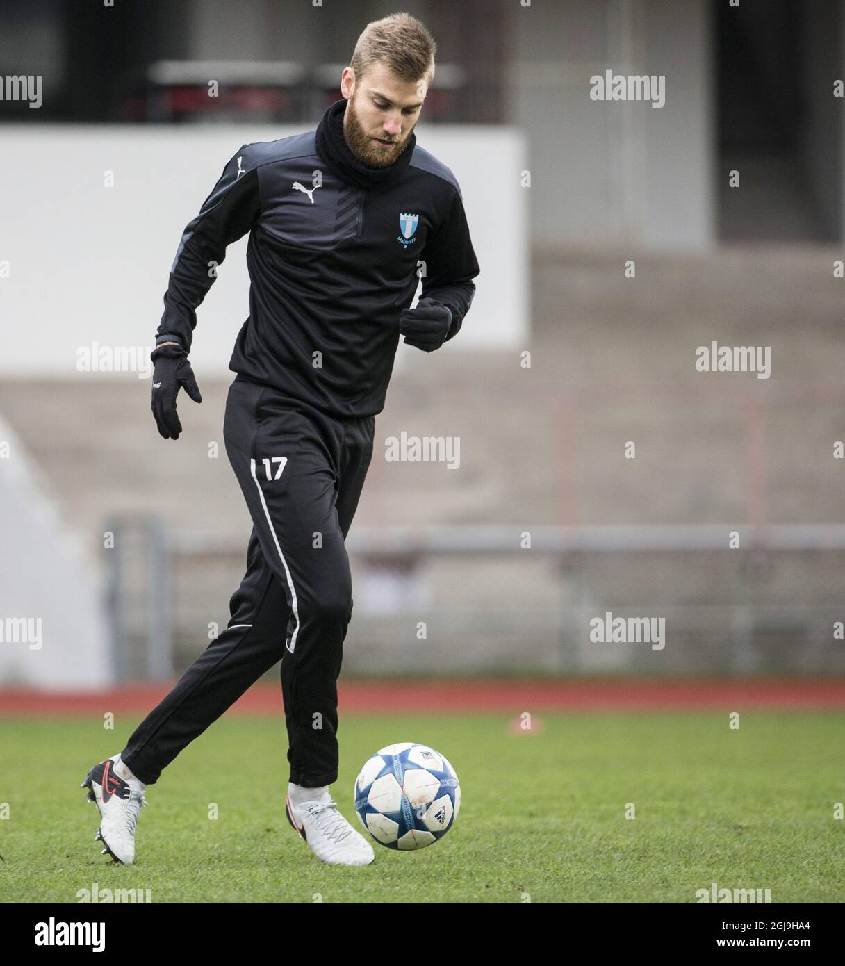 MALMO 2015-11-24 Malmo FF's Rasmus Bengtsson pictured during the training  at the Malmo Old Stadium in Malmo, Sweden, November 24, 2015. Malmo FF will  play against Paris Saint-Germain (PSG) in the UEFA