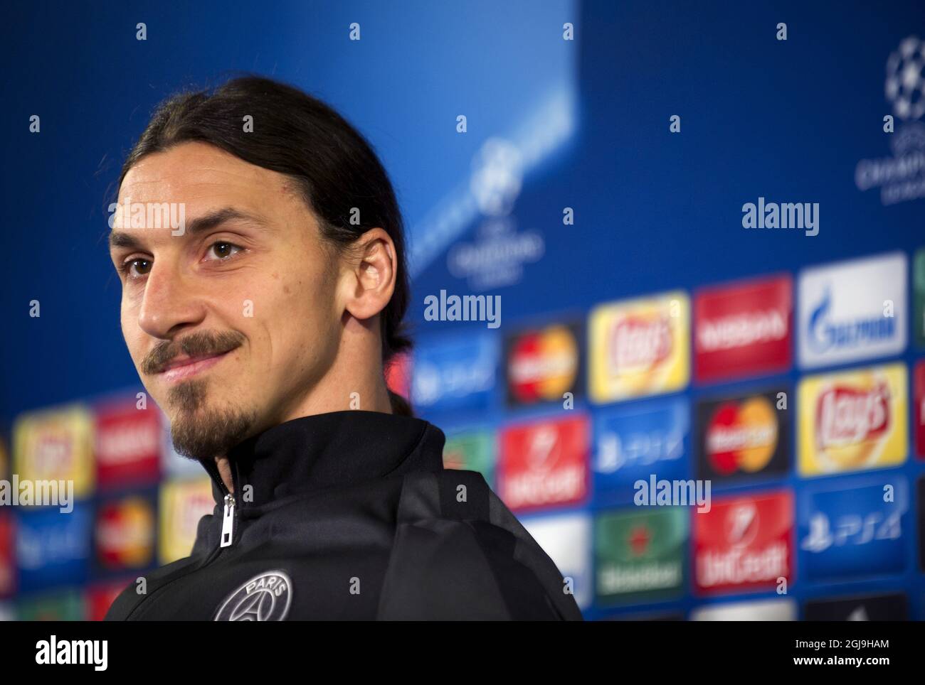 MALMO 2015-11-24 PSG team captain Zlatan Ibrahimovic during the presser the Malmo New Stadium in Malmo, Sweden, November 24, 2015. Paris Saint-Germain (PSG) will play against Malmo FF in the UEFA Champions League Group A in Malmo Wednesday. Photo Bjorn Lindgren / TT / Kod 75314 Stock Photo